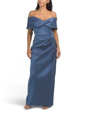 BETSY & ADAM Made In Usa Off The Shoulder Gown